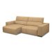 Sofá Decorativo Barbosa 3 Lugares Sala de estar 250cm Reclinável e Retrátil Couro Nude G88 - Gran Belo
