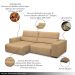 Sofá Decorativo Barbosa 3 Lugares Sala de estar 250cm Reclinável e Retrátil Couro Nude G88 - Gran Belo