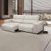 Sofá Decorativo Barbosa 3 Lugares Sala de estar 250cm Reclinável e Retrátil Couro Off White G88 - Gran Belo