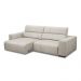 Sofá Decorativo Barbosa 3 Lugares Sala de estar 250cm Reclinável e Retrátil Couro Off White G88 - Gran Belo