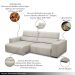 Sofá Decorativo Barbosa 3 Lugares Sala de estar 250cm Reclinável e Retrátil Couro Off White G88 - Gran Belo