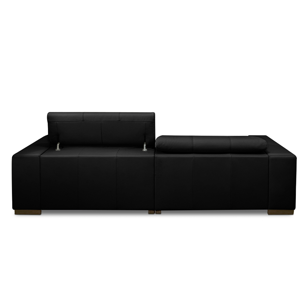 Sofá Decorativo Barbosa 3 Lugares Sala de estar 250cm Reclinável e Retrátil Couro Preto G88 - Gran Belo