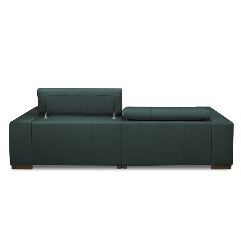 Sofá Decorativo Barbosa 3 Lugares Sala de estar 250cm Reclinável e Retrátil Couro Verde Musgo G88 - Gran Belo