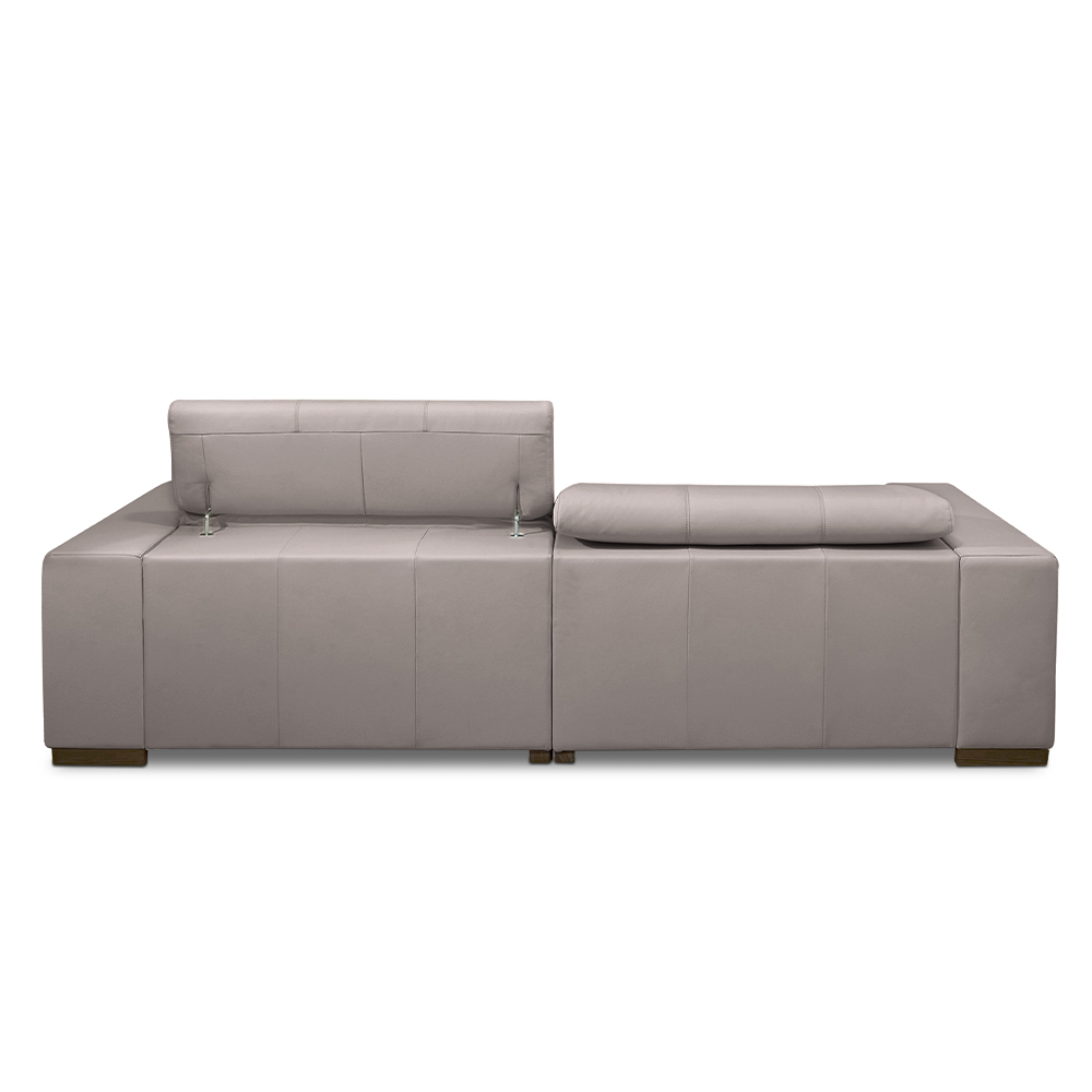 Sofá Decorativo Barbosa 5 Lugares Sala de estar 290cm Reclinável e Retrátil Couro Avelã G88 - Gran Belo