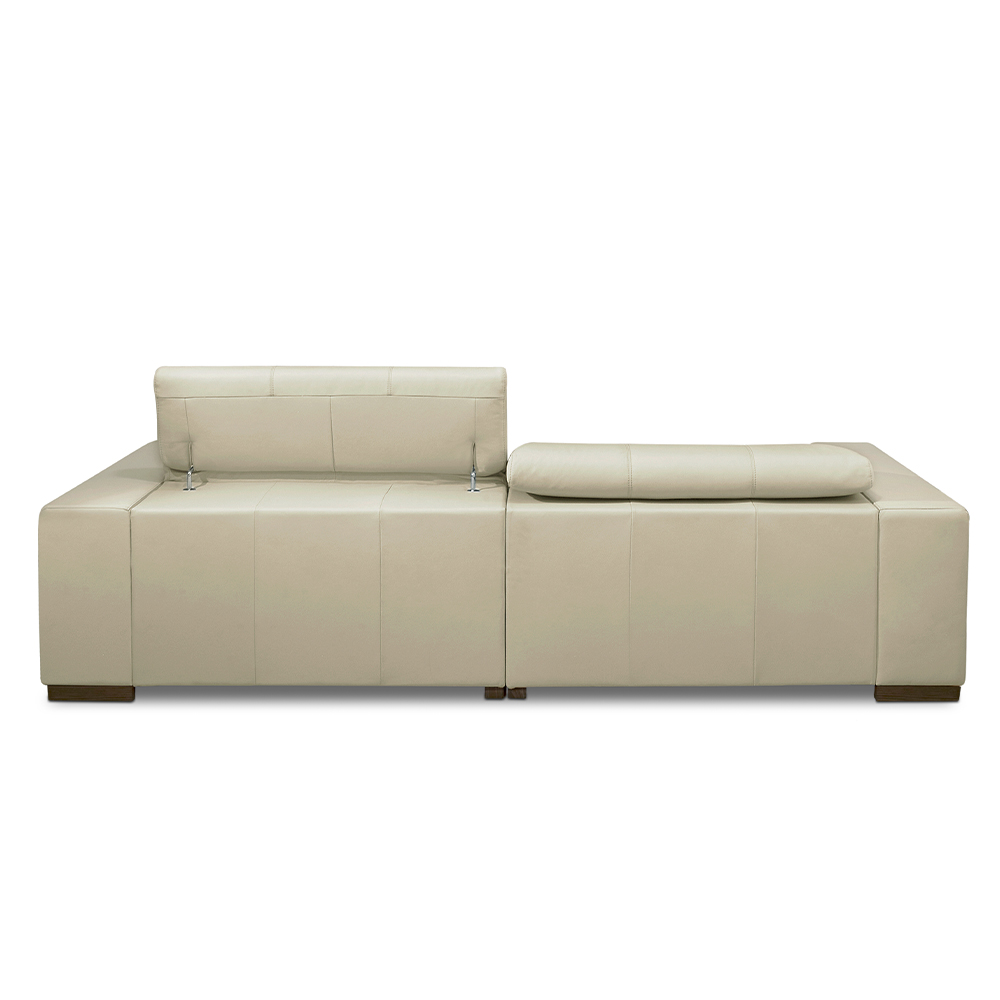 Sofá Decorativo Barbosa 5 Lugares Sala de estar 290cm Reclinável e Retrátil Couro Bege G88 - Gran Belo
