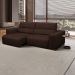 Sofá Decorativo Barbosa 5 Lugares Sala de estar 290cm Reclinável e Retrátil Couro Marrom Chocolate G88 - Gran Belo