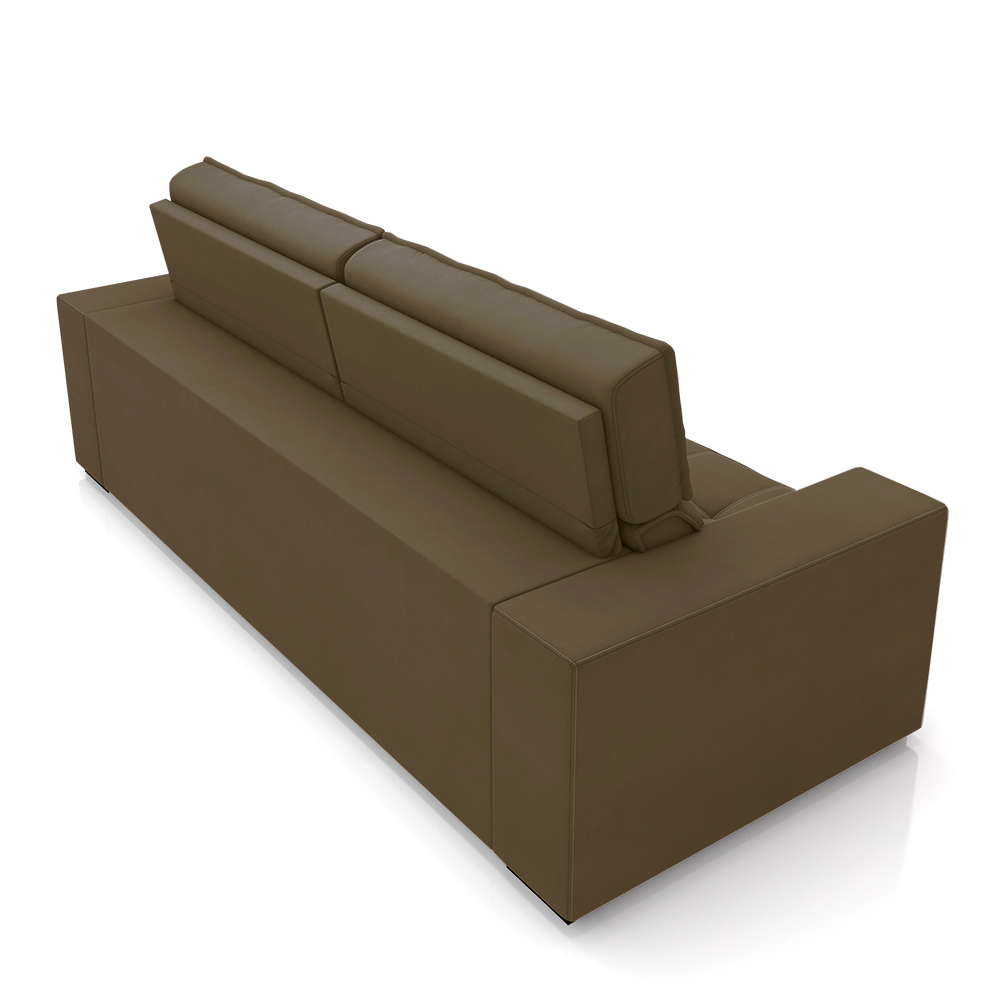 Sofá Decorativo Hugo 2 Lugares 208cm Reclinável e Retrátil Veludo Marrom G45 - Gran Belo