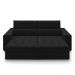 Sofá Decorativo Hugo 2 Lugares 208cm Reclinável e Retrátil Veludo Preto G45 - Gran Belo