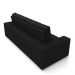 Sofá Decorativo Hugo 2 Lugares 208cm Reclinável e Retrátil Veludo Preto G45 - Gran Belo