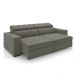 Sofá Decorativo Hugo 4 Lugares 246cm Reclinável e Retrátil Veludo Cinza G45 - Gran Belo