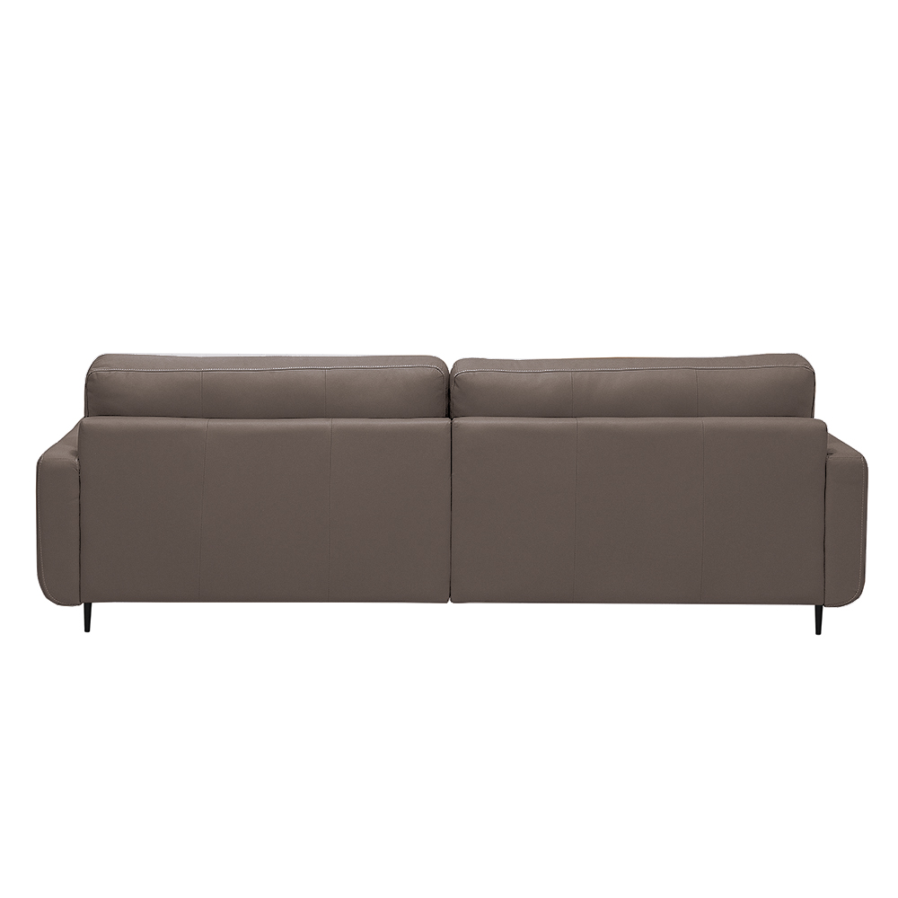 Sofá Decorativo Isaac 3 Lugares Sala de estar 210cm Pés em Aço Couro Avelã G88 - Gran Belo