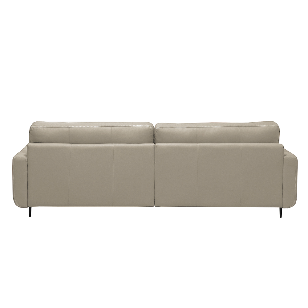 Sofá Decorativo Isaac 3 Lugares Sala de estar 210cm Pés em Aço Couro Bege G88 - Gran Belo