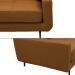 Sofá Decorativo Isaac 3 Lugares Sala de estar 210cm Pés em Aço Couro Caramelo G88 - Gran Belo