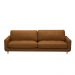 Sofá Decorativo Isaac 3 Lugares Sala de estar 210cm Pés em Aço Couro Caramelo G88 - Gran Belo
