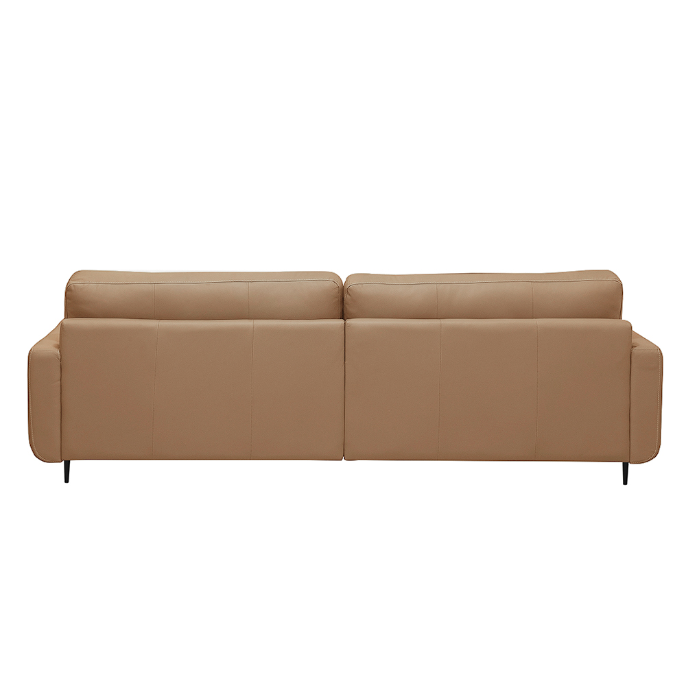 Sofá Decorativo Isaac 3 Lugares Sala de estar 210cm Pés em Aço Couro Nude G88 - Gran Belo