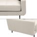 Sofá Decorativo Isaac 3 Lugares Sala de estar 210cm Pés em Aço Couro Off White G88 - Gran Belo