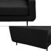 Sofá Decorativo Isaac 3 Lugares Sala de estar 210cm Pés em Aço Couro Preto G88 - Gran Belo