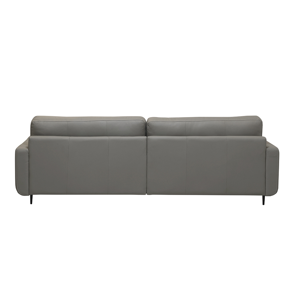 Sofá Decorativo Isaac 3 Lugares Sala de estar 240cm Pés em Aço Couro Grafite G88 - Gran Belo