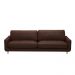 Sofá Decorativo Isaac 3 Lugares Sala de estar 240cm Pés em Aço Couro Marrom Chocolate G88 - Gran Belo
