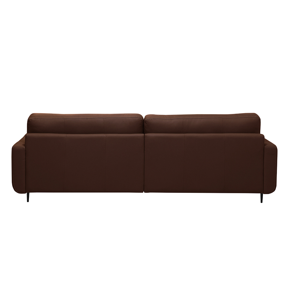 Sofá Decorativo Isaac 3 Lugares Sala de estar 240cm Pés em Aço Couro Marrom Chocolate G88 - Gran Belo