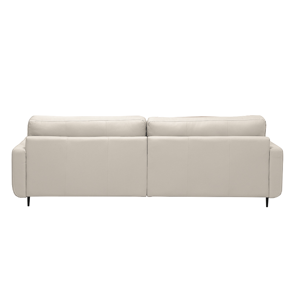 Sofá Decorativo Isaac 3 Lugares Sala de estar 240cm Pés em Aço Couro Off White G88 - Gran Belo
