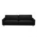 Sofá Decorativo Isaac 3 Lugares Sala de estar 240cm Pés em Aço Couro Preto G88 - Gran Belo