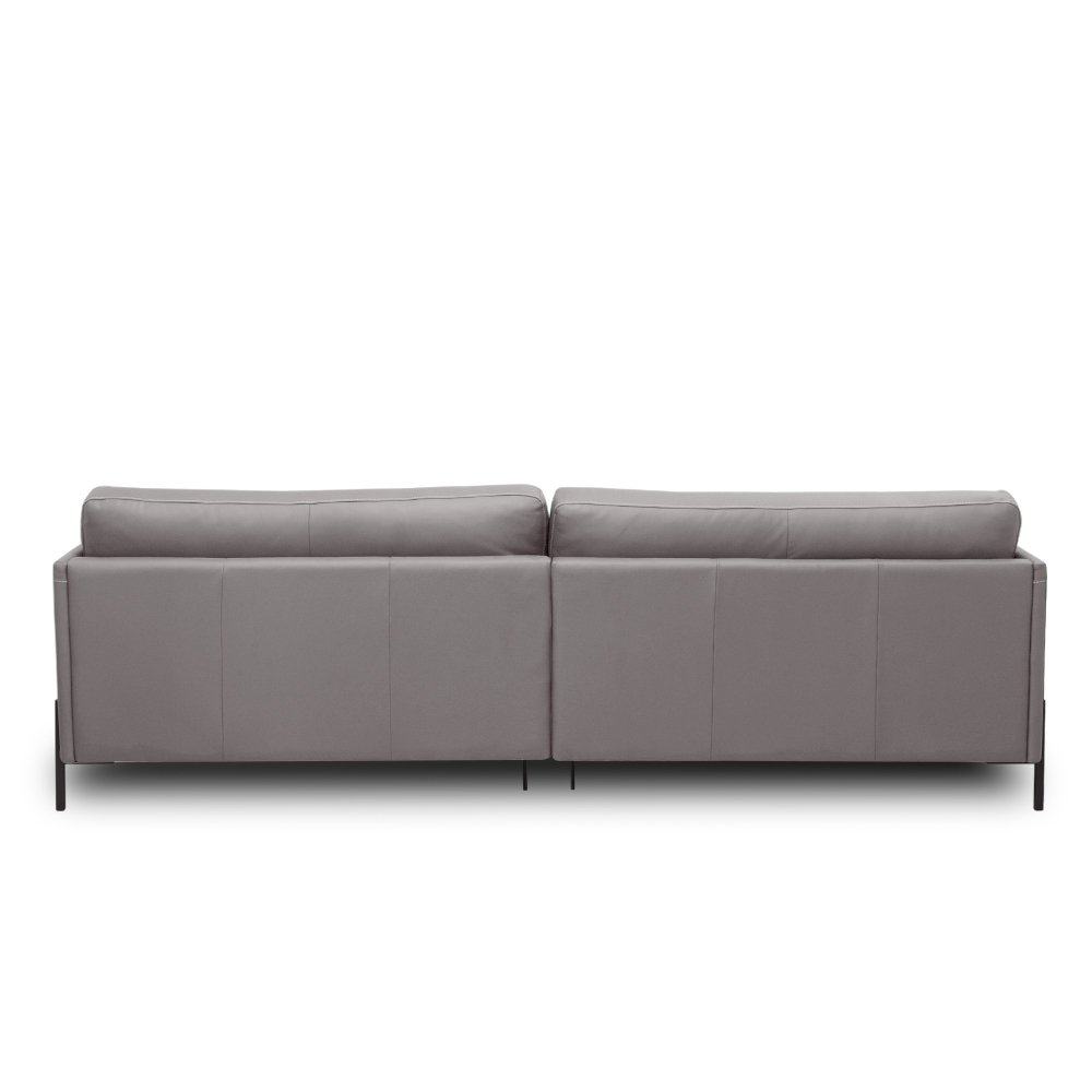 Sofá Decorativo Karine 3 Lugares Sala de estar 210cm Pés em Aço Couro Avelã G88 - Gran Belo