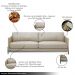 Sofá Decorativo Karine 3 Lugares Sala de estar 210cm Pés em Aço Couro Bege G88 - Gran Belo