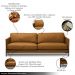Sofá Decorativo Karine 3 Lugares Sala de estar 210cm Pés em Aço Couro Caramelo Manchado G88 - Gran Belo