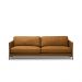 Sofá Decorativo Karine 3 Lugares Sala de estar 210cm Pés em Aço Couro Caramelo Manchado G88 - Gran Belo