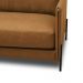 Sofá Decorativo Karine 3 Lugares Sala de estar 210cm Pés em Aço Couro Caramelo Manchado G88 - Gran Belo