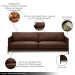 Sofá Decorativo Karine 3 Lugares Sala de estar 210cm Pés em Aço Couro Marrom Chocolate G88 - Gran Belo