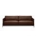 Sofá Decorativo Karine 3 Lugares Sala de estar 210cm Pés em Aço Couro Marrom Chocolate G88 - Gran Belo