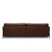 Sofá Decorativo Karine 3 Lugares Sala de estar 210cm Pés em Aço Couro Marrom Chocolate G88 - Gran Belo