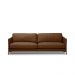 Sofá Decorativo Karine 3 Lugares Sala de estar 210cm Pés em Aço Couro Marrom Claro Manchado G88 - Gran Belo