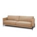 Sofá Decorativo Karine 3 Lugares Sala de estar 210cm Pés em Aço Couro Nude G88 - Gran Belo