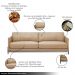 Sofá Decorativo Karine 3 Lugares Sala de estar 210cm Pés em Aço Couro Nude G88 - Gran Belo