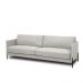 Sofá Decorativo Karine 3 Lugares Sala de estar 210cm Pés em Aço Couro Off White G88 - Gran Belo
