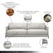 Sofá Decorativo Karine 3 Lugares Sala de estar 210cm Pés em Aço Couro Off White G88 - Gran Belo