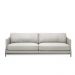 Sofá Decorativo Karine 3 Lugares Sala de estar 210cm Pés em Aço Couro Off White G88 - Gran Belo