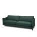 Sofá Decorativo Karine 3 Lugares Sala de estar 210cm Pés em Aço Couro Verde Musgo G88 - Gran Belo