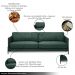 Sofá Decorativo Karine 3 Lugares Sala de estar 210cm Pés em Aço Couro Verde Musgo G88 - Gran Belo