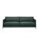 Sofá Decorativo Karine 3 Lugares Sala de estar 210cm Pés em Aço Couro Verde Musgo G88 - Gran Belo