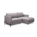 Sofá Decorativo Karine 3 Lugares Sala de estar 230cm com Chaise Pés em Aço Couro Avelã G88 - Gran Belo
