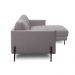 Sofá Decorativo Karine 3 Lugares Sala de estar 230cm com Chaise Pés em Aço Couro Avelã G88 - Gran Belo