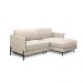 Sofá Decorativo Karine 3 Lugares Sala de estar 230cm com Chaise Pés em Aço Couro Bege G88 - Gran Belo