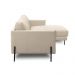 Sofá Decorativo Karine 3 Lugares Sala de estar 230cm com Chaise Pés em Aço Couro Bege G88 - Gran Belo