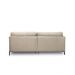 Sofá Decorativo Karine 3 Lugares Sala de estar 230cm com Chaise Pés em Aço Couro Bege G88 - Gran Belo