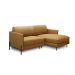 Sofá Decorativo Karine 3 Lugares Sala de estar 230cm com Chaise Pés em Aço Couro Caramelo G88 - Gran Belo