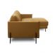 Sofá Decorativo Karine 3 Lugares Sala de estar 230cm com Chaise Pés em Aço Couro Caramelo G88 - Gran Belo